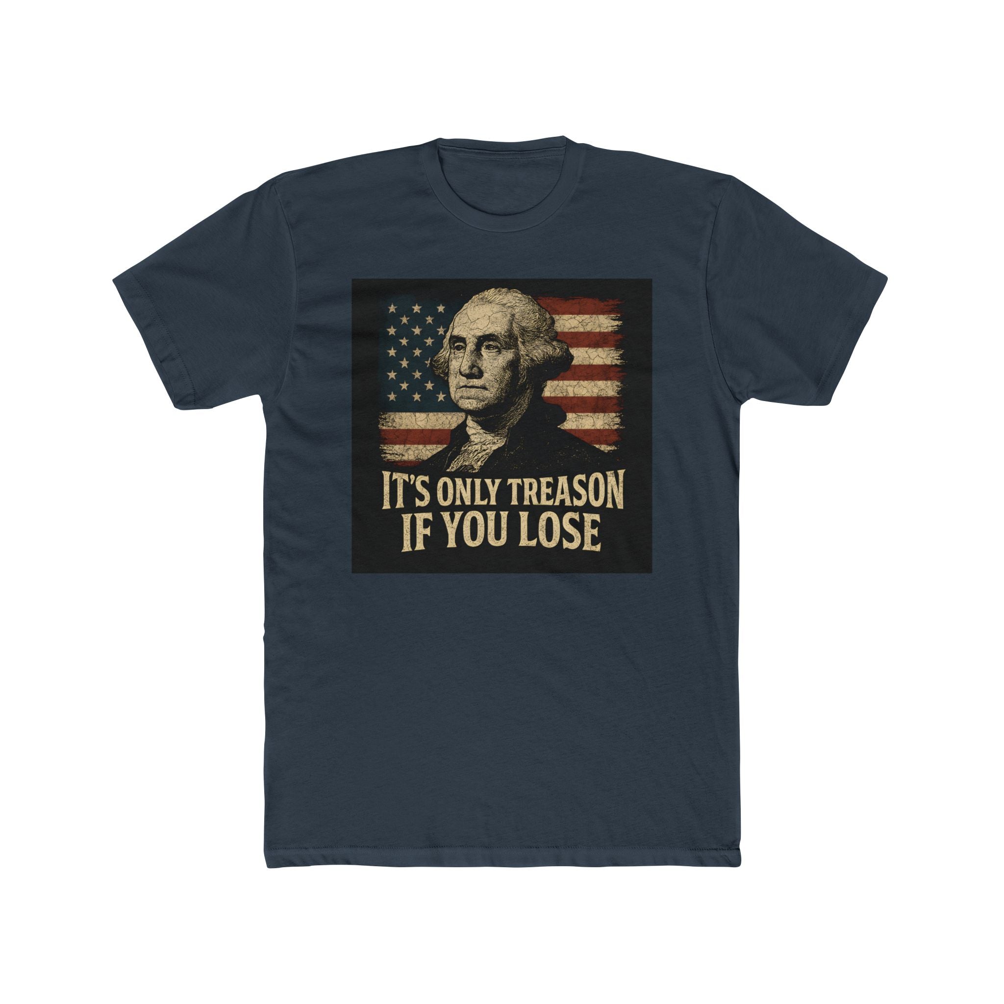 Graphic Tee Featuring Washington Portrait and Flag