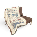 America Woven Blanket — Patriotic Throw Blanket with USA Text