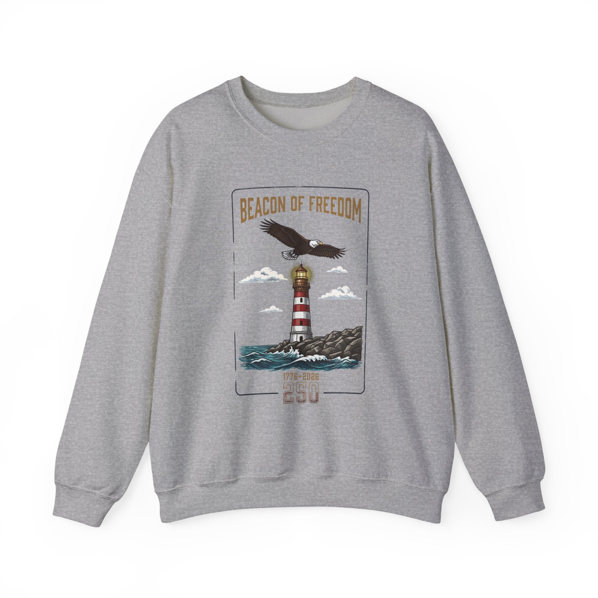 Beacon of Freedom Lighthouse Sweatshirt | 250th 4th of July Patriotic Milestone