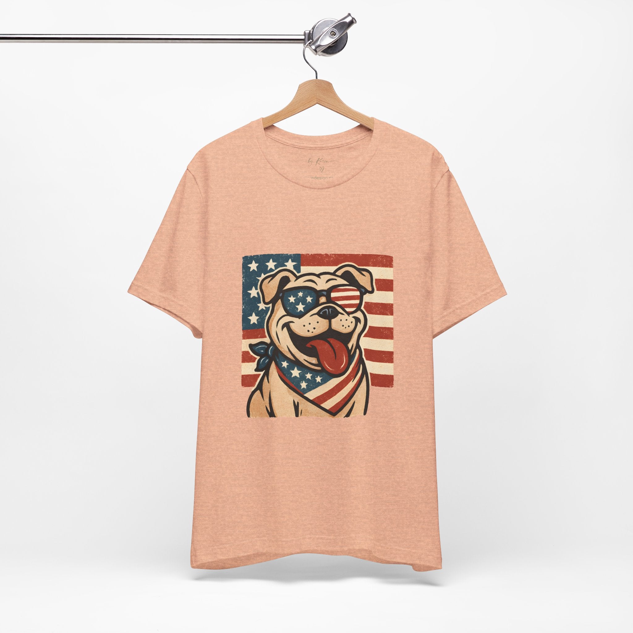 Dog's are Patriotic Too (American Flag, Funny 4th of July Shirt)