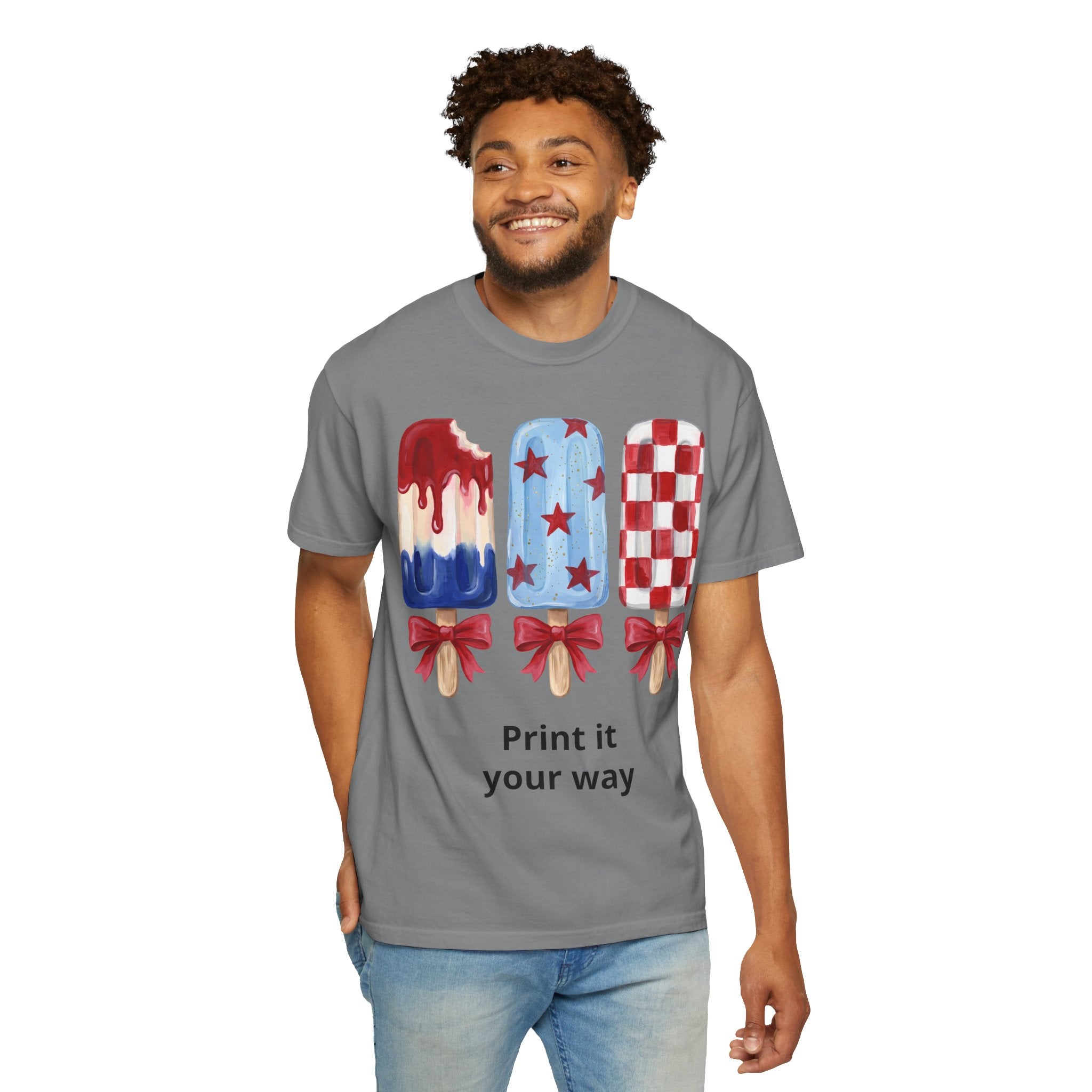 Patriotic Popsicle T-Shirt — Red, White & Blue Fourth of July Tee