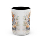 Tiger Watercolor Accent Coffee Mug – Artistic Wildlife Ceramic Mug (11/15oz)