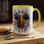 American Eagle Coffee Mug with USA Flag Accent Design