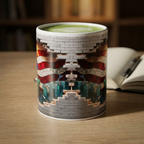 American Flag Urban Mosaic Ceramic Mug - Visual Delight in Your Hands