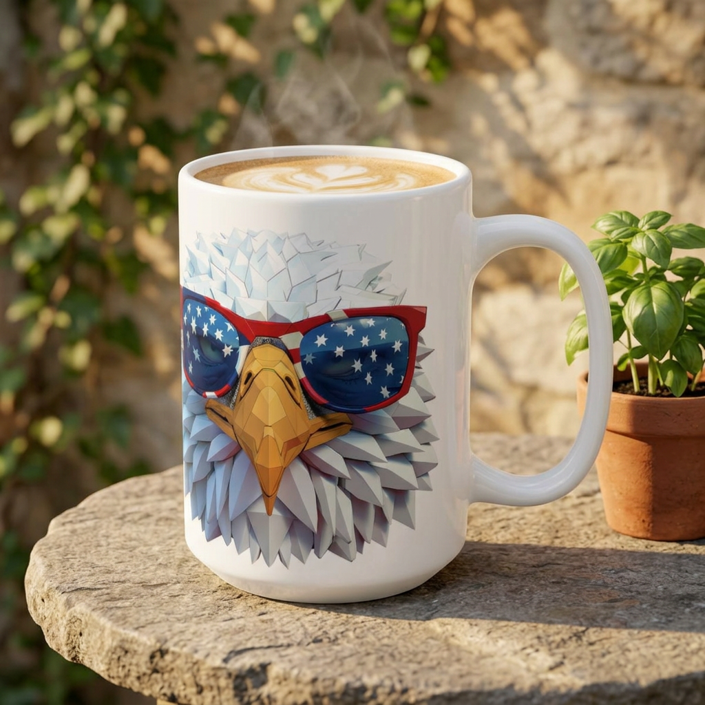 Eagle Sunglasses Ceramic Mug for Coffee Lovers