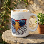 Eagle Sunglasses Ceramic Mug for Coffee Lovers