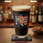 Patriotic Humor Frosted Pint Glass - 16oz with Vintage Print