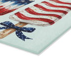 Patriotic Popsicle Glass Cutting Board for Kitchen Prep