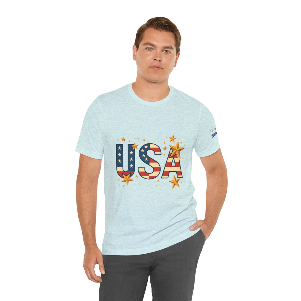 USA Flag Stars T-Shirt — Patriotic American Independence Day Tee