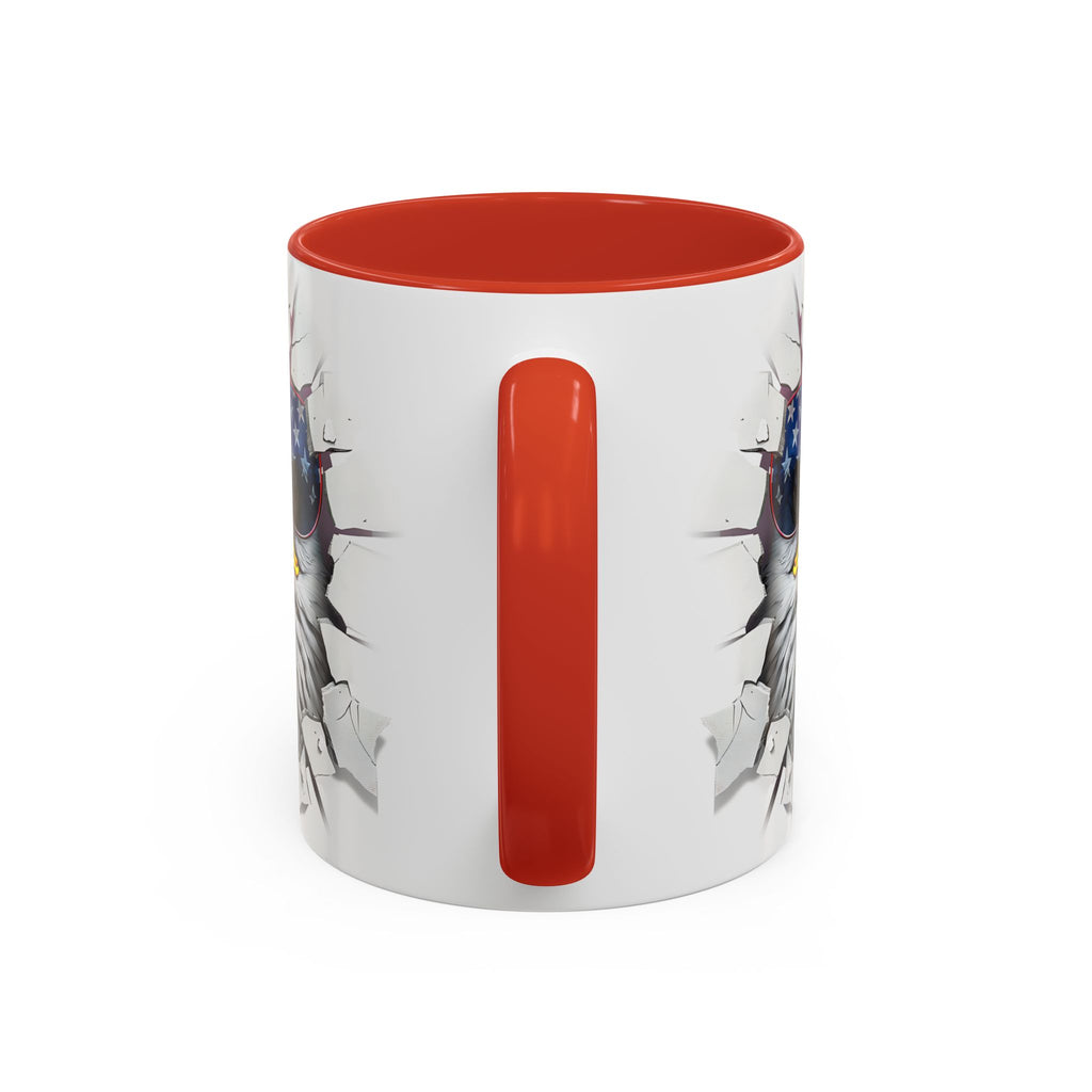American Eagle Coffee Mug with USA Flag Accent Design