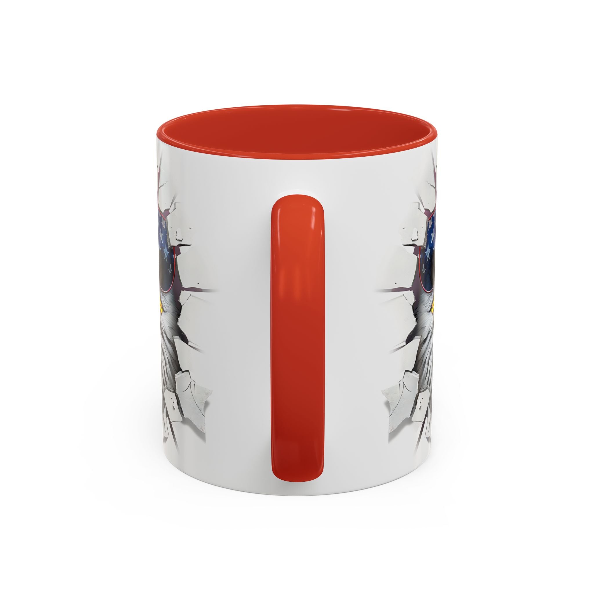 American Eagle Coffee Mug with USA Flag Accent Design