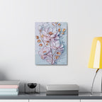 Floral Lotus Stretched Canvas Wall Art — Pastel Bloom Decorative Canvas