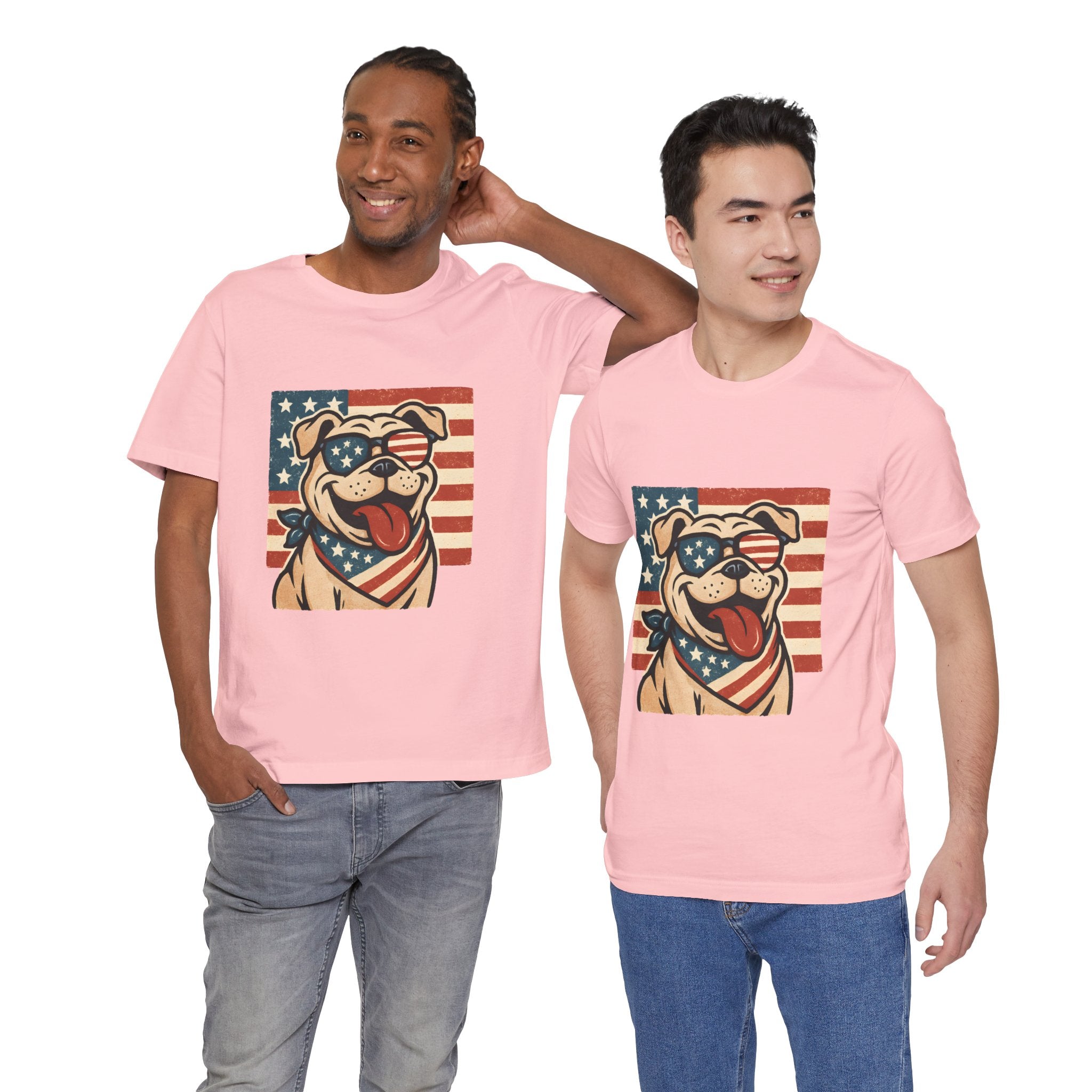 Dog's are Patriotic Too (American Flag, Funny 4th of July Shirt)