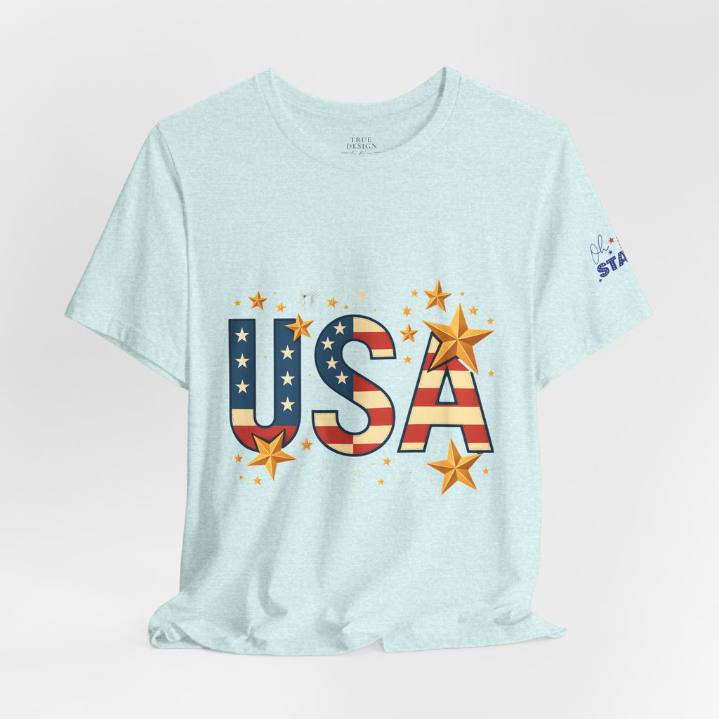 USA Flag Stars T-Shirt — Patriotic American Independence Day Tee
