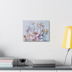 Floral Lotus Stretched Canvas Wall Art — Pastel Bloom Decorative Canvas