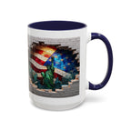 American Flag & Statue of Liberty Accent Coffee Mug – Patriotic USA Ceramic Mug