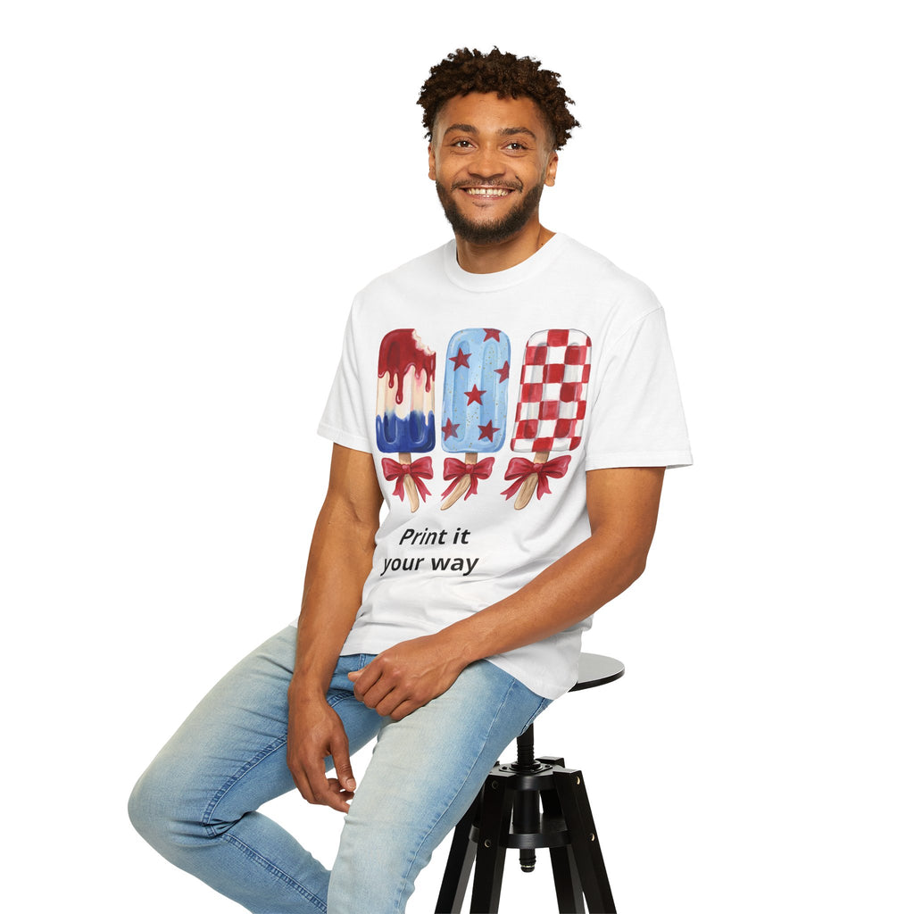 Patriotic Popsicle T-Shirt — Red, White & Blue Fourth of July Tee