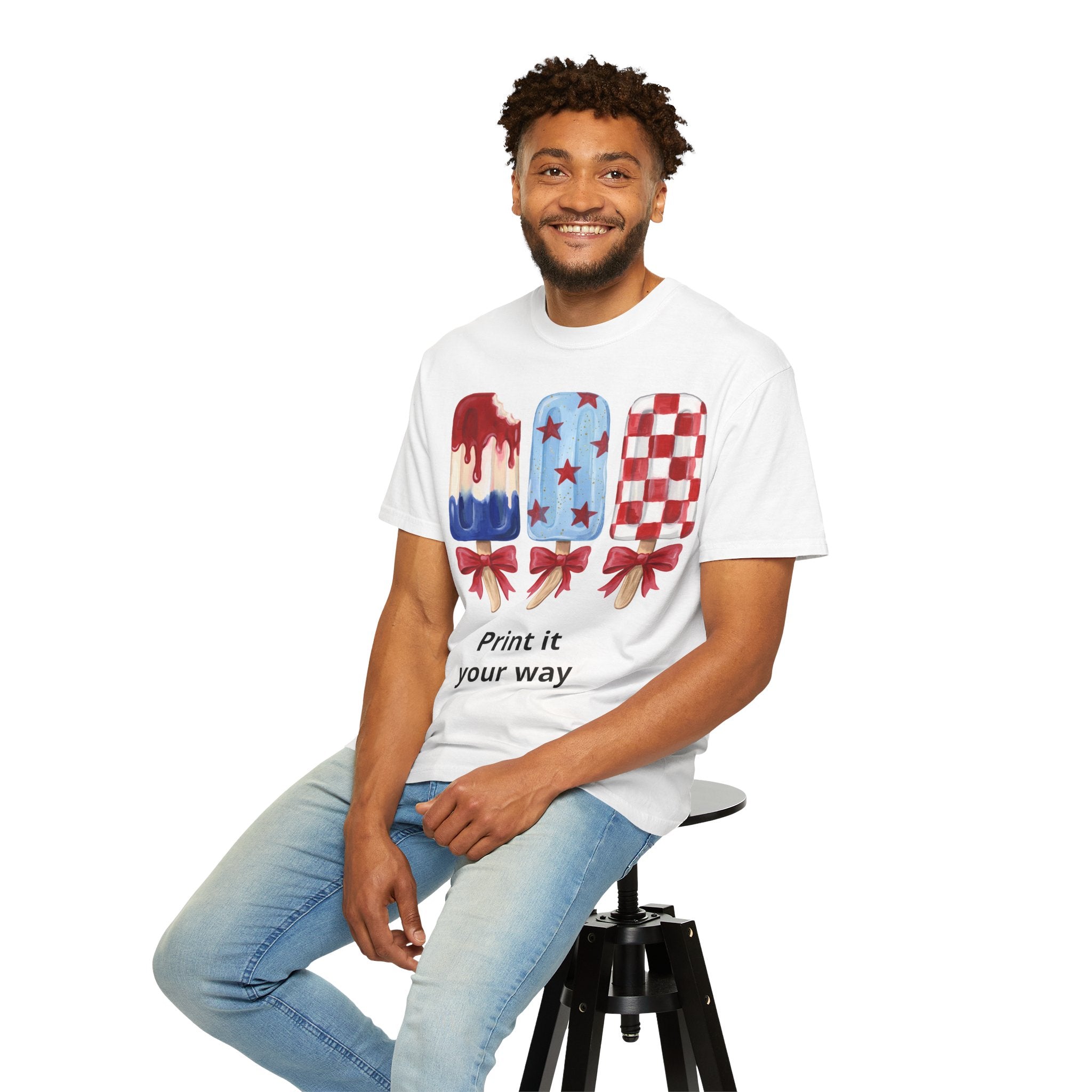 Patriotic Popsicle T-Shirt — Red, White & Blue Fourth of July Tee