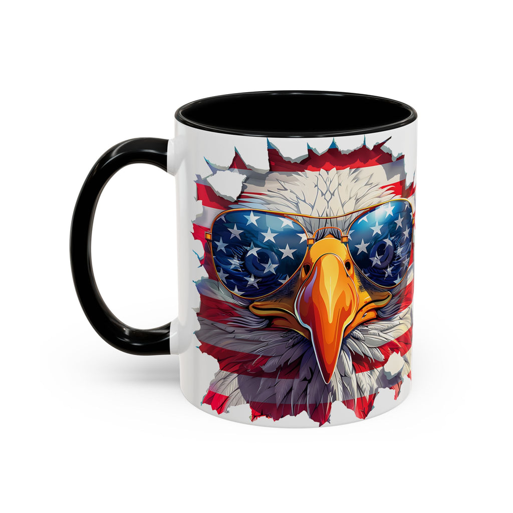 American Bald Eagle Accent Coffee Mug with Stars & Stripes