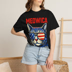 Meowica Cat T-Shirt — Patriotic American Flag Sunglasses Tee