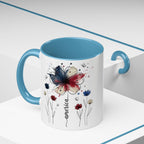 Patriotic Anemone Accent Coffee Mug Classic Floral Design