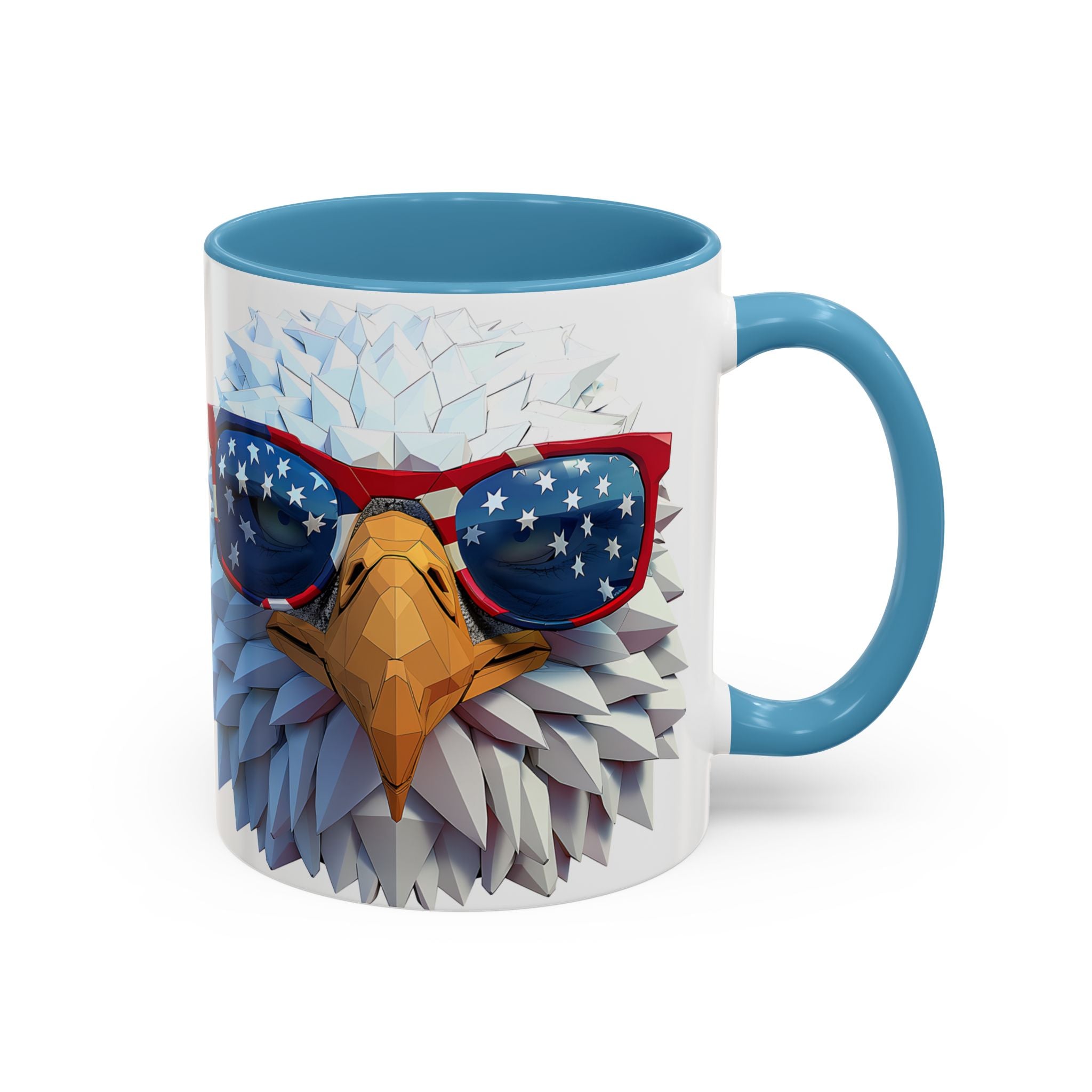 Patriotic Eagle Coffee Mug with American Flag Sunglasses