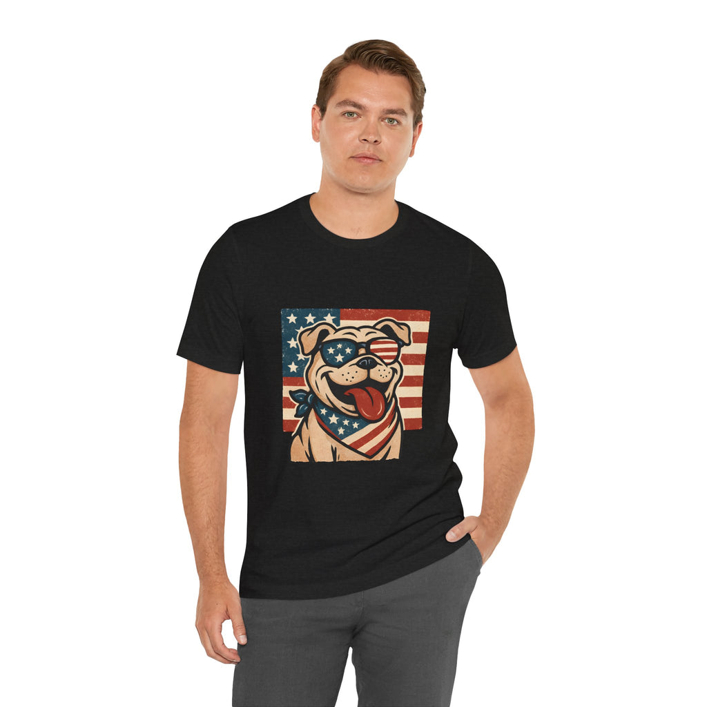 Dog's are Patriotic Too (American Flag, Funny 4th of July Shirt)