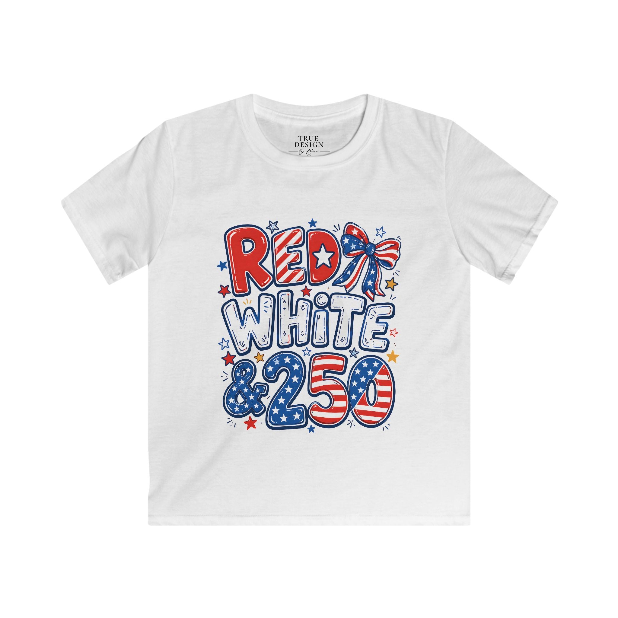 Kids Patriotic Fourth of July Shirt - Red White & 250 Tee