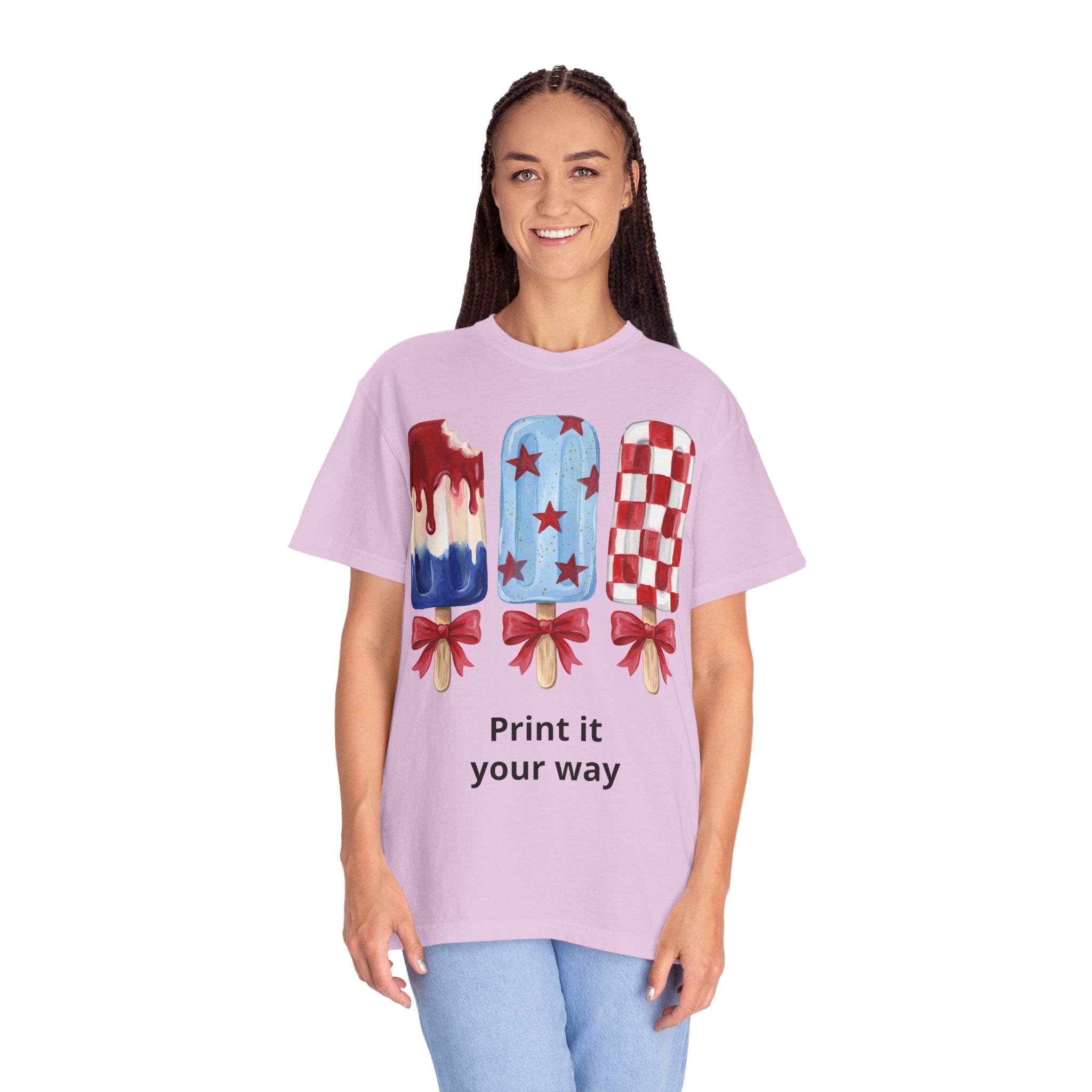 Patriotic Popsicle T-Shirt — Red, White & Blue Fourth of July Tee