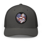 American Flag Patch Trucker Cap — Patriotic Snapback Hat