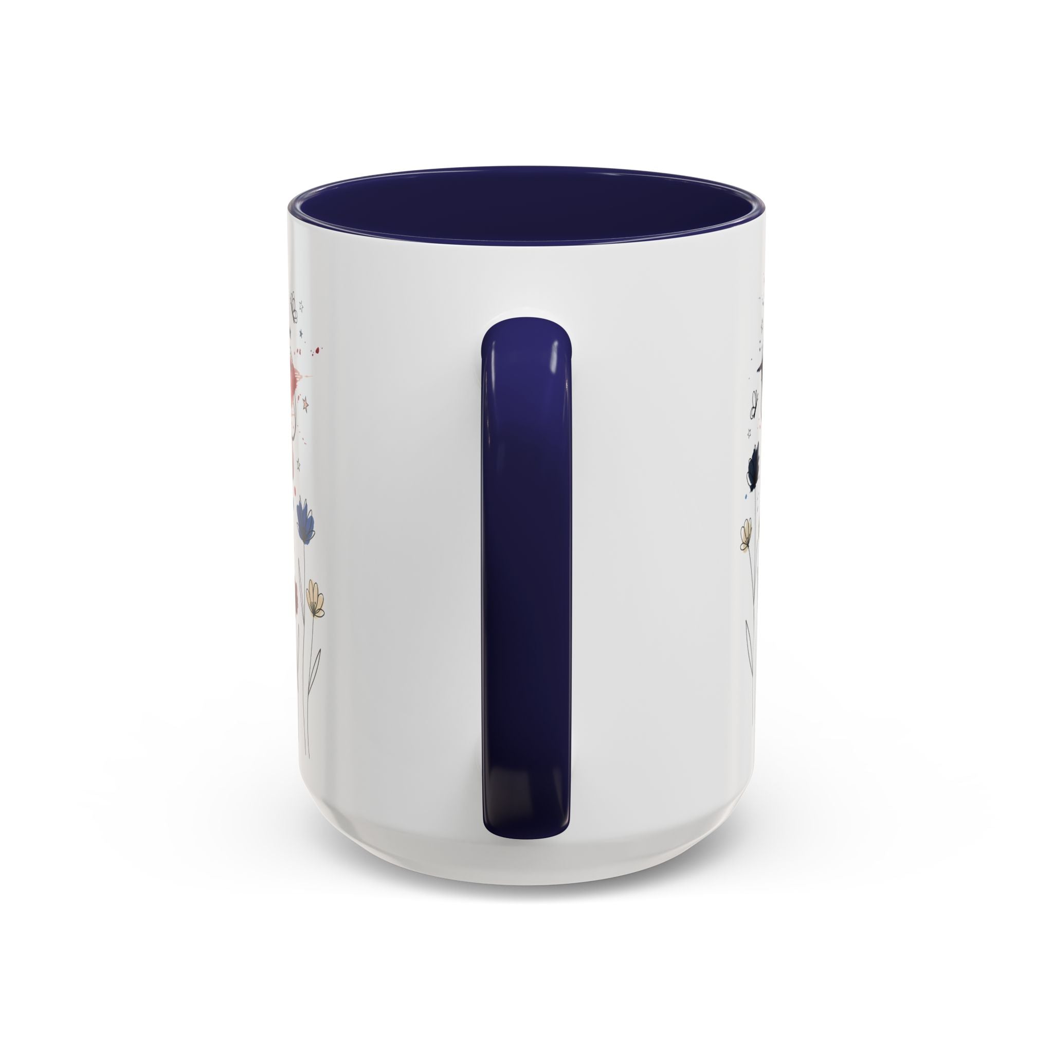 Patriotic Anemone Accent Coffee Mug Classic Floral Design