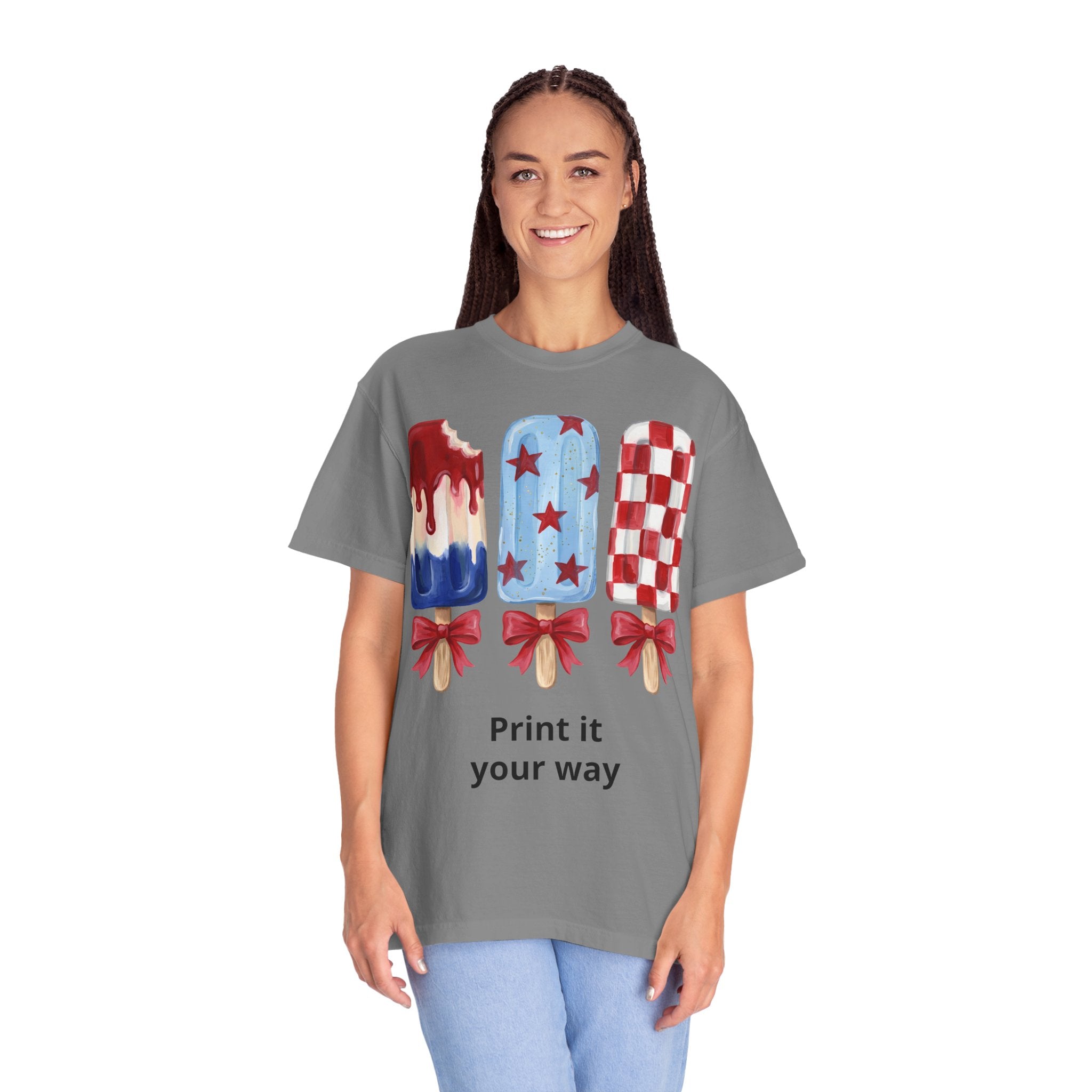 Patriotic Popsicle T-Shirt — Red, White & Blue Fourth of July Tee