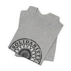Solidarity Over Pride sunflower logo Tee | People Over Profit values-led apparel