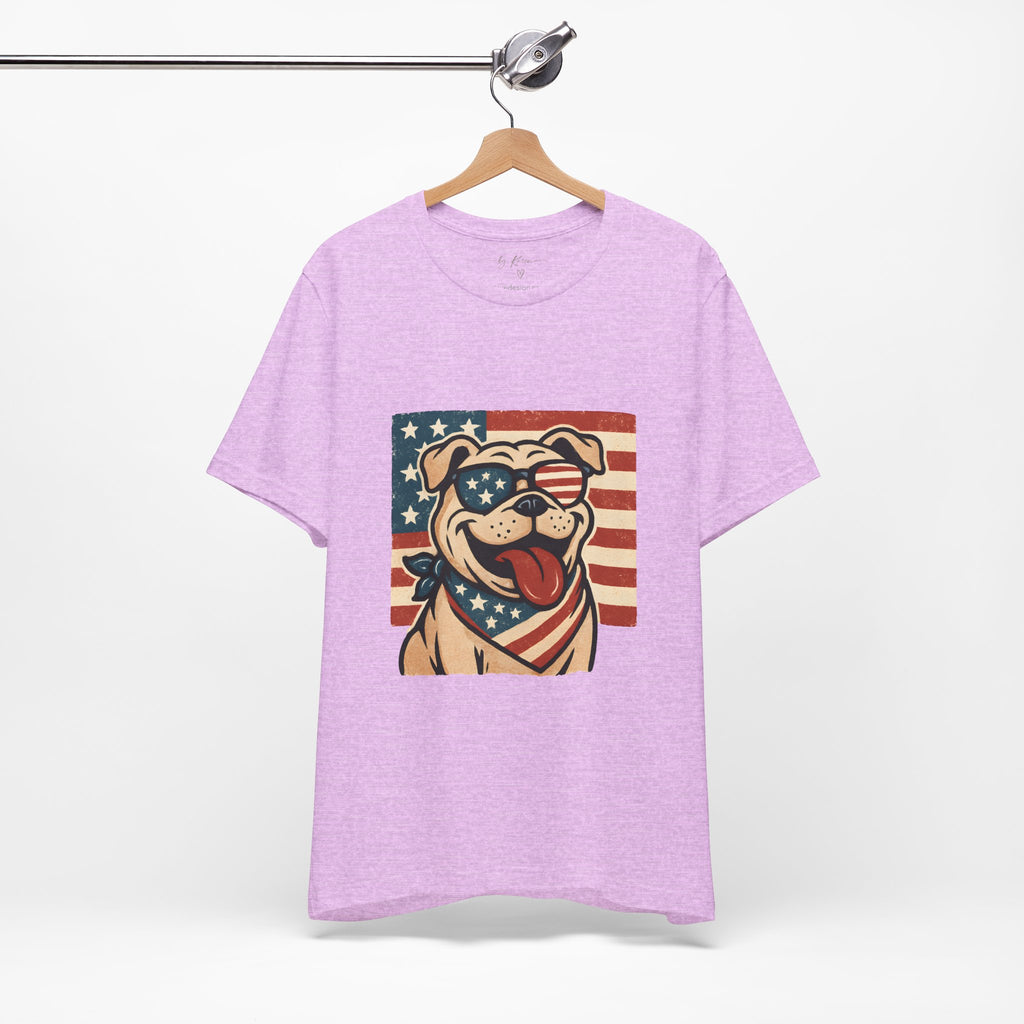 Dog's are Patriotic Too (American Flag, Funny 4th of July Shirt)