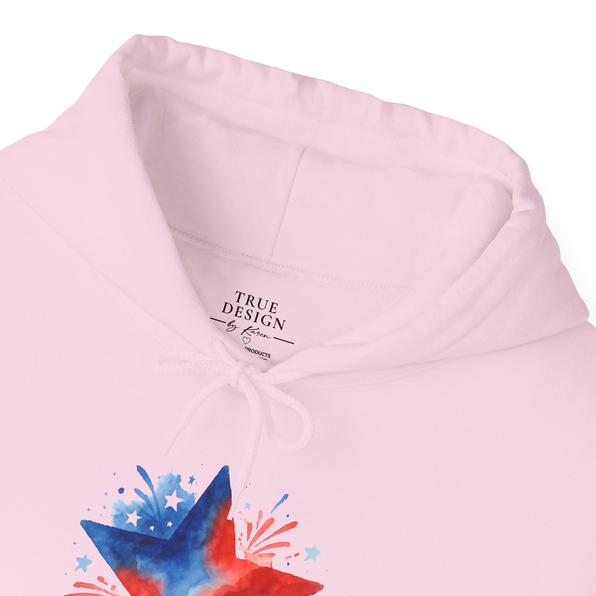 Patriotic Red & Blue Star Hoodie — 4th of July Firework Sweatshirt