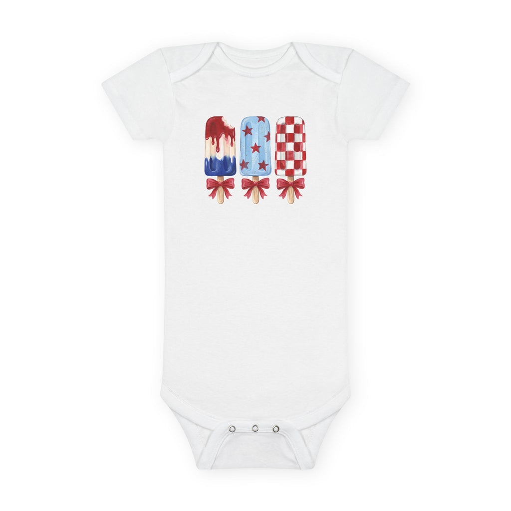 Patriotic Popsicle Baby Onesie for 4th of July Celebrations