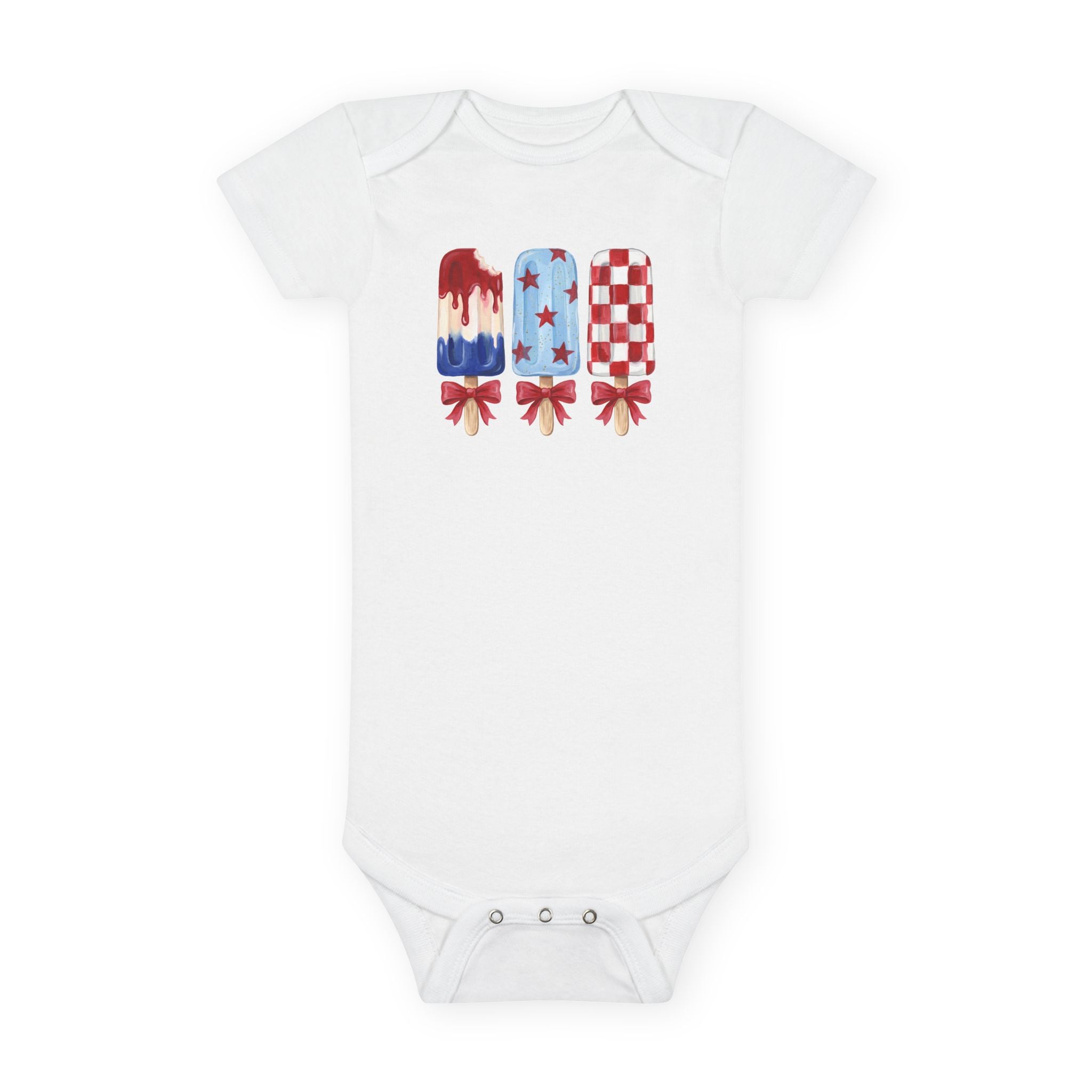 Patriotic Popsicle Baby Onesie for 4th of July Celebrations
