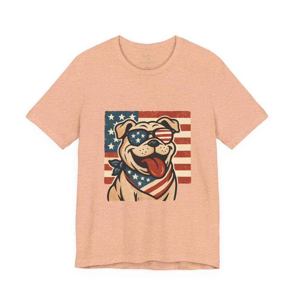 Dog's are Patriotic Too (American Flag, Funny 4th of July Shirt)