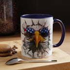 American Eagle Coffee Mug with USA Flag Accent Design