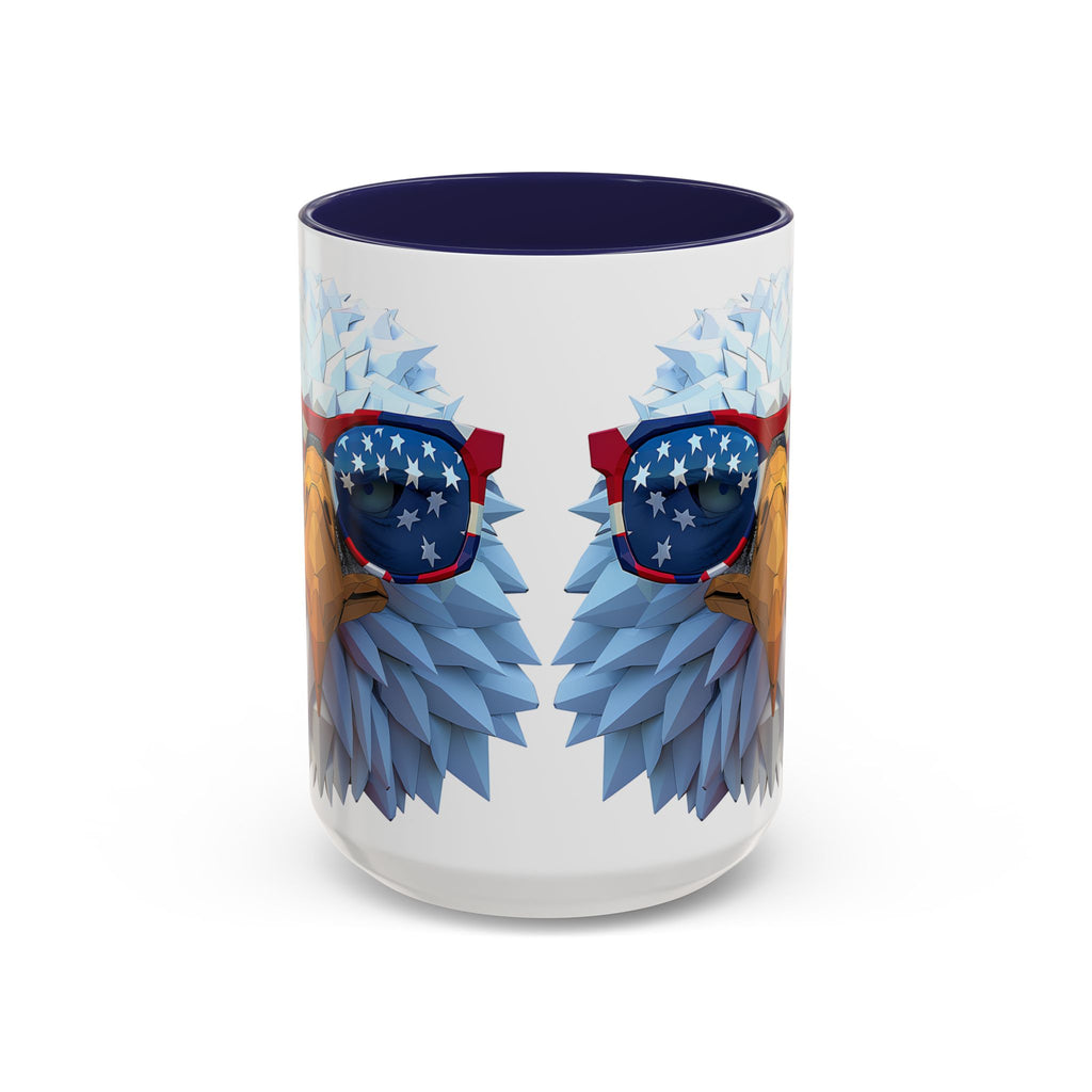 Patriotic Eagle Coffee Mug with American Flag Sunglasses
