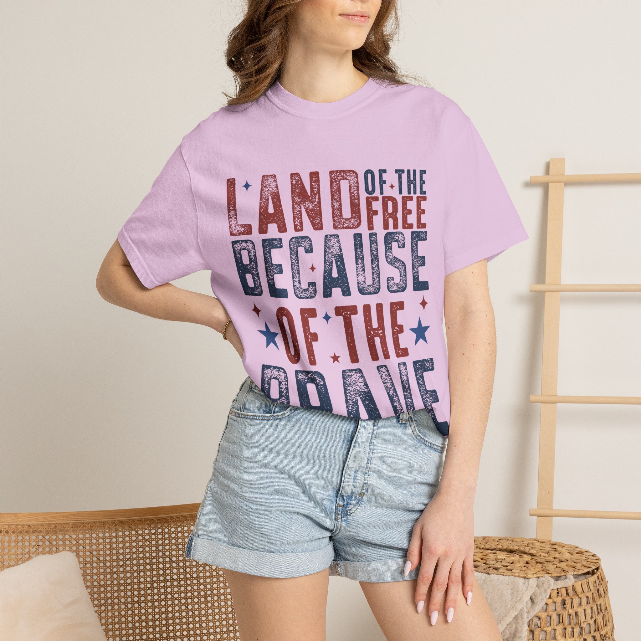 Patriotic T-Shirt: Land of the Free Because of the Brave