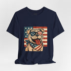 Dog's are Patriotic Too (American Flag, Funny 4th of July Shirt)