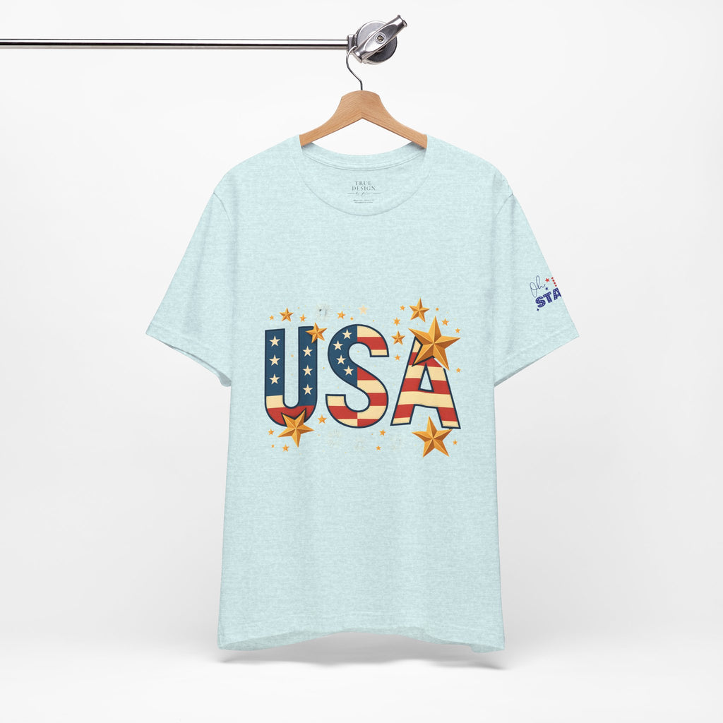 USA Flag Stars T-Shirt — Patriotic American Independence Day Tee