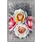 Floral Rose Bouquet Dotted Spiral Notebook
