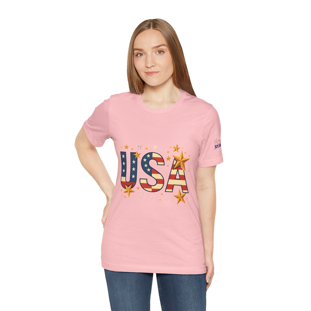 USA Flag Stars T-Shirt — Patriotic American Independence Day Tee