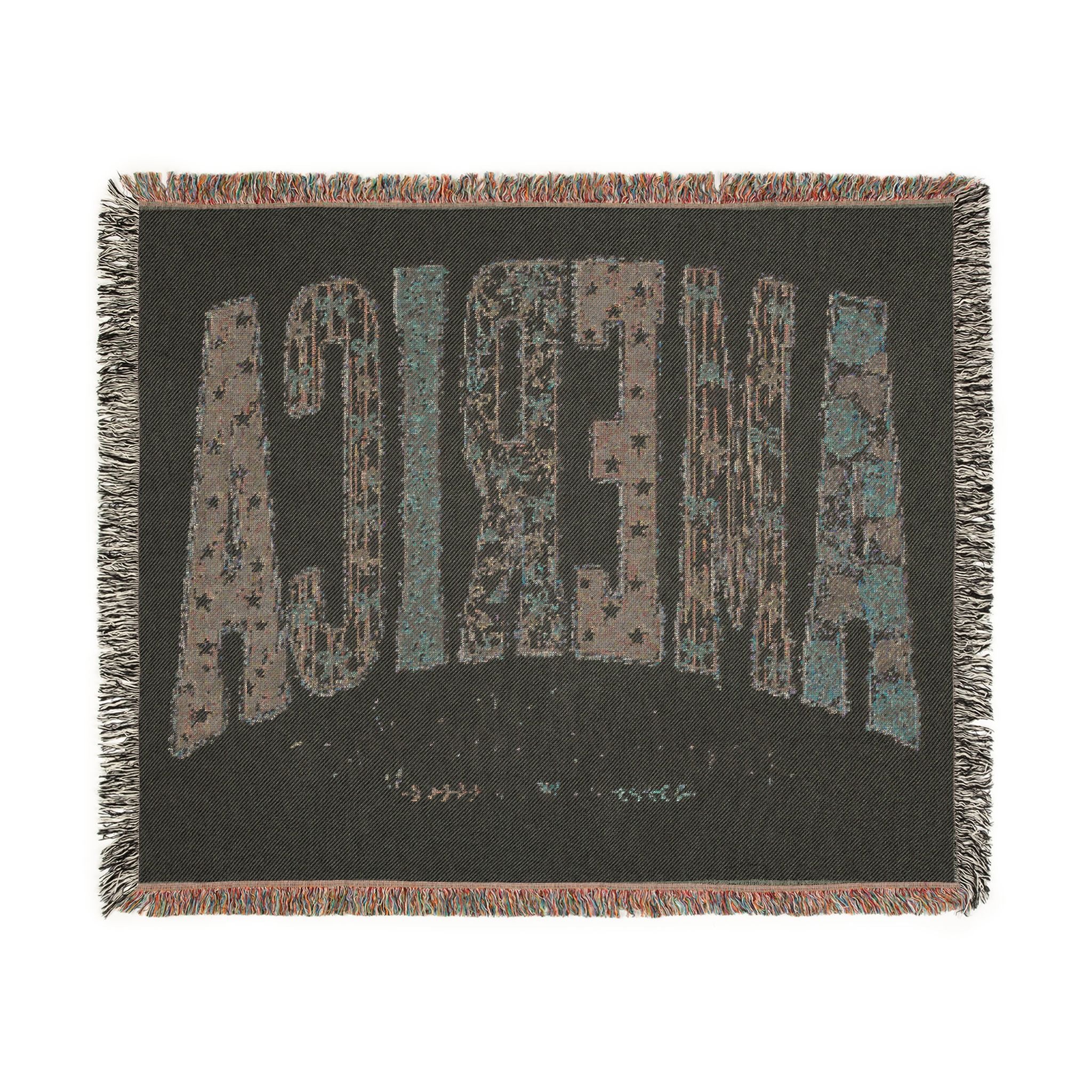 America Woven Blanket — Patriotic Throw Blanket with USA Text