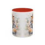 Tiger Watercolor Accent Coffee Mug – Artistic Wildlife Ceramic Mug (11/15oz)