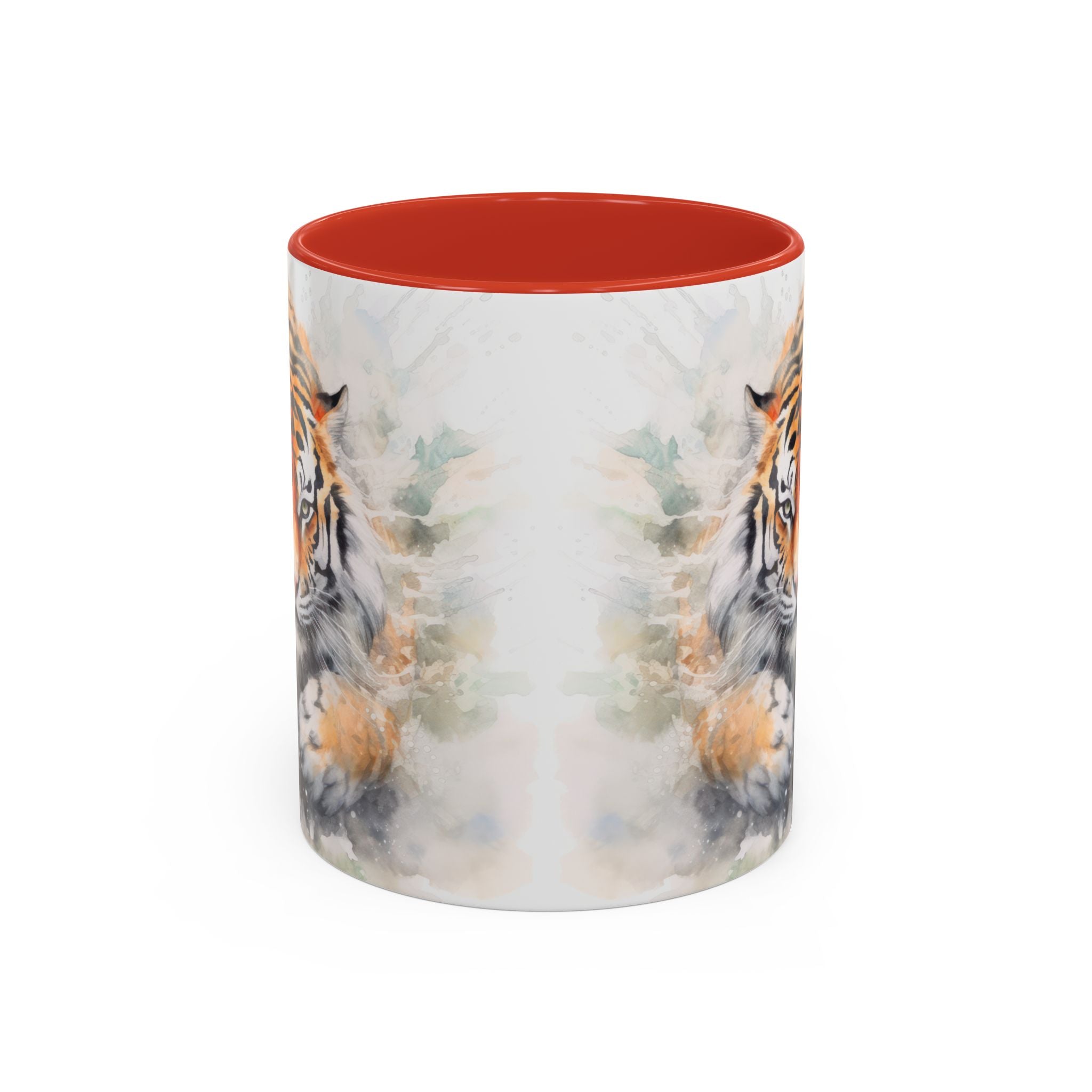 Tiger Watercolor Accent Coffee Mug – Artistic Wildlife Ceramic Mug (11/15oz)