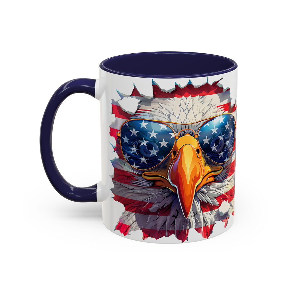 American Bald Eagle Accent Coffee Mug with Stars & Stripes