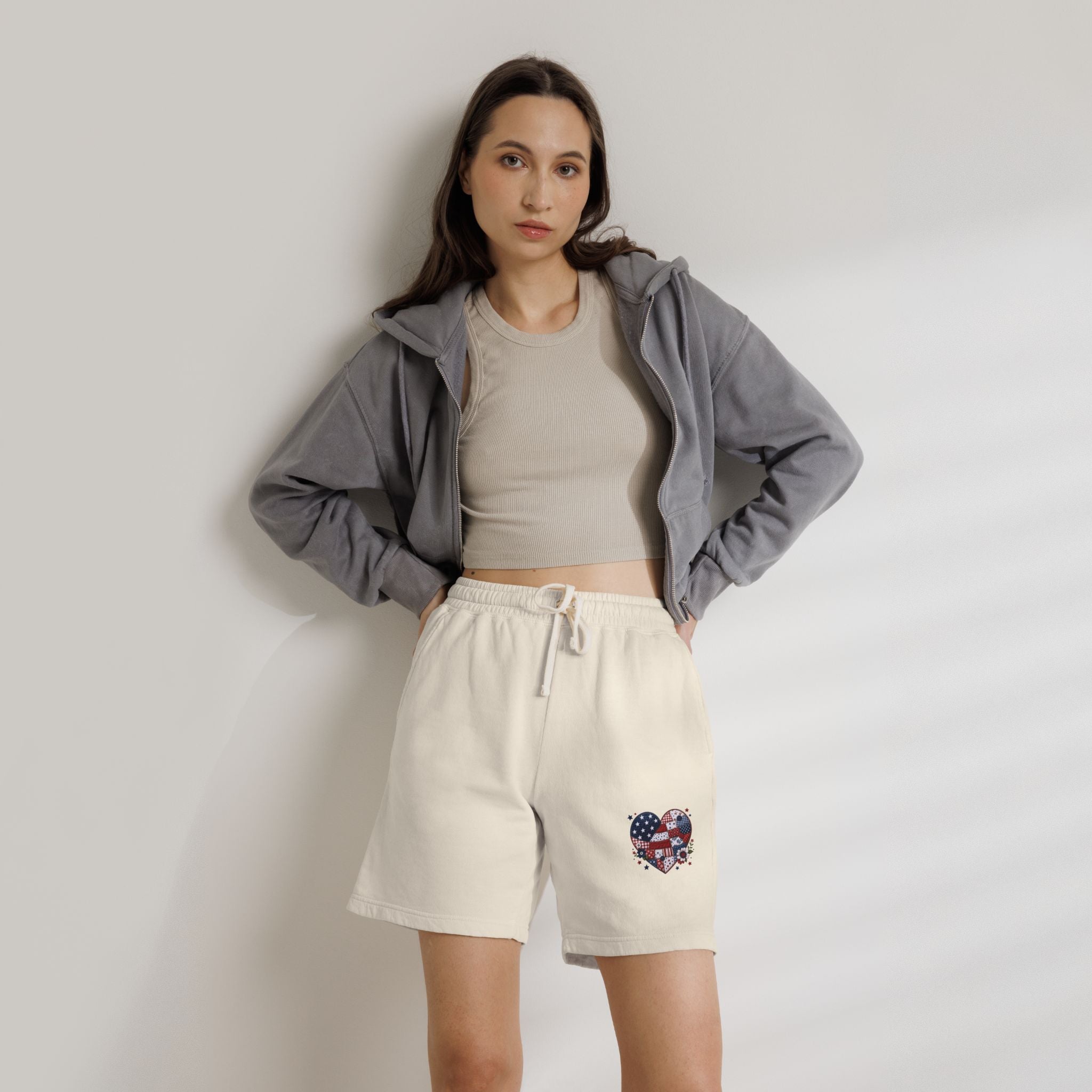 American Flag Heart Shorts for Summer Comfort